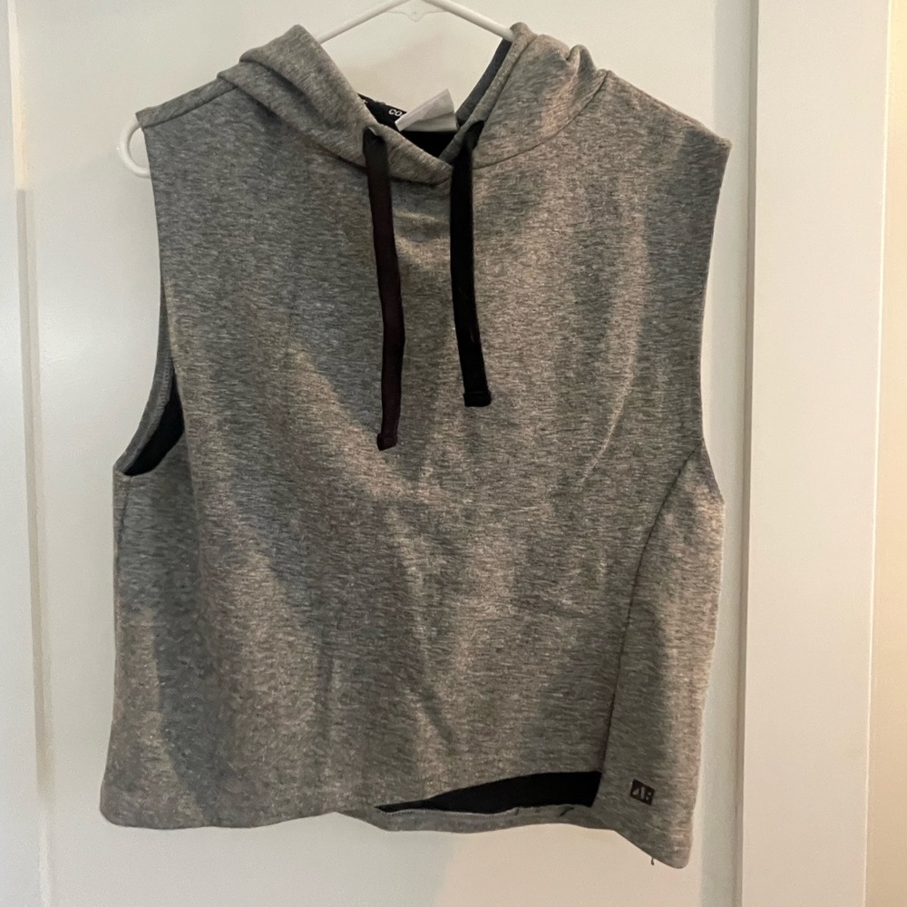 Cotton On Grey Sleeveless Hooded Cropped Sweatshirt NEW W/O TAGS